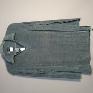 Slinky Brand Green/Gray Top Women's Medium